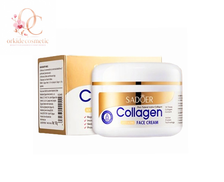 Net 100g SADOER Active Collagen Anti-Aging Face Cream Fade Expression Wrinkles Increase Elasticity Anti-wrinkle Plump Skin Care